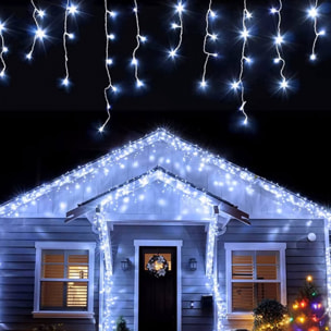 guirnalda con 80 luces led blanco con temporizador y cable transparente