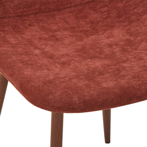 Chaise décor bois teinte noyer et tissu (lot de 2) VERA