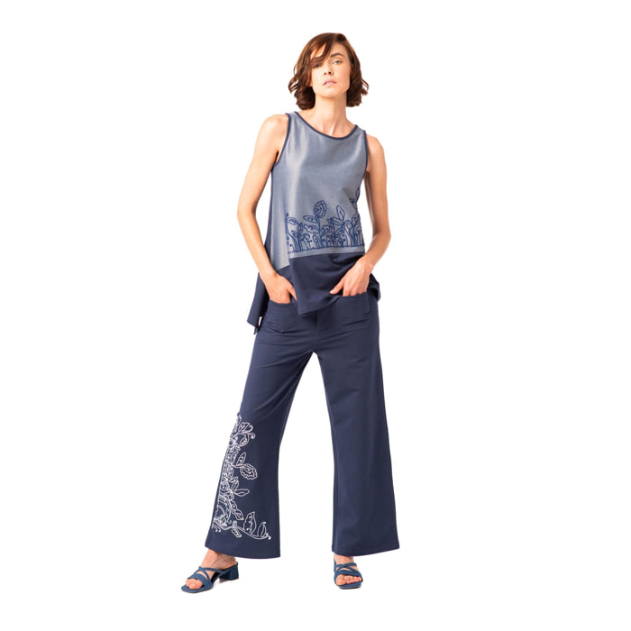Mamatayoe Pantalón Pattern para Mujer – Pantalón ancho, cómodo,  tipo denim, con bordado en el bajo. tallas S-XXL