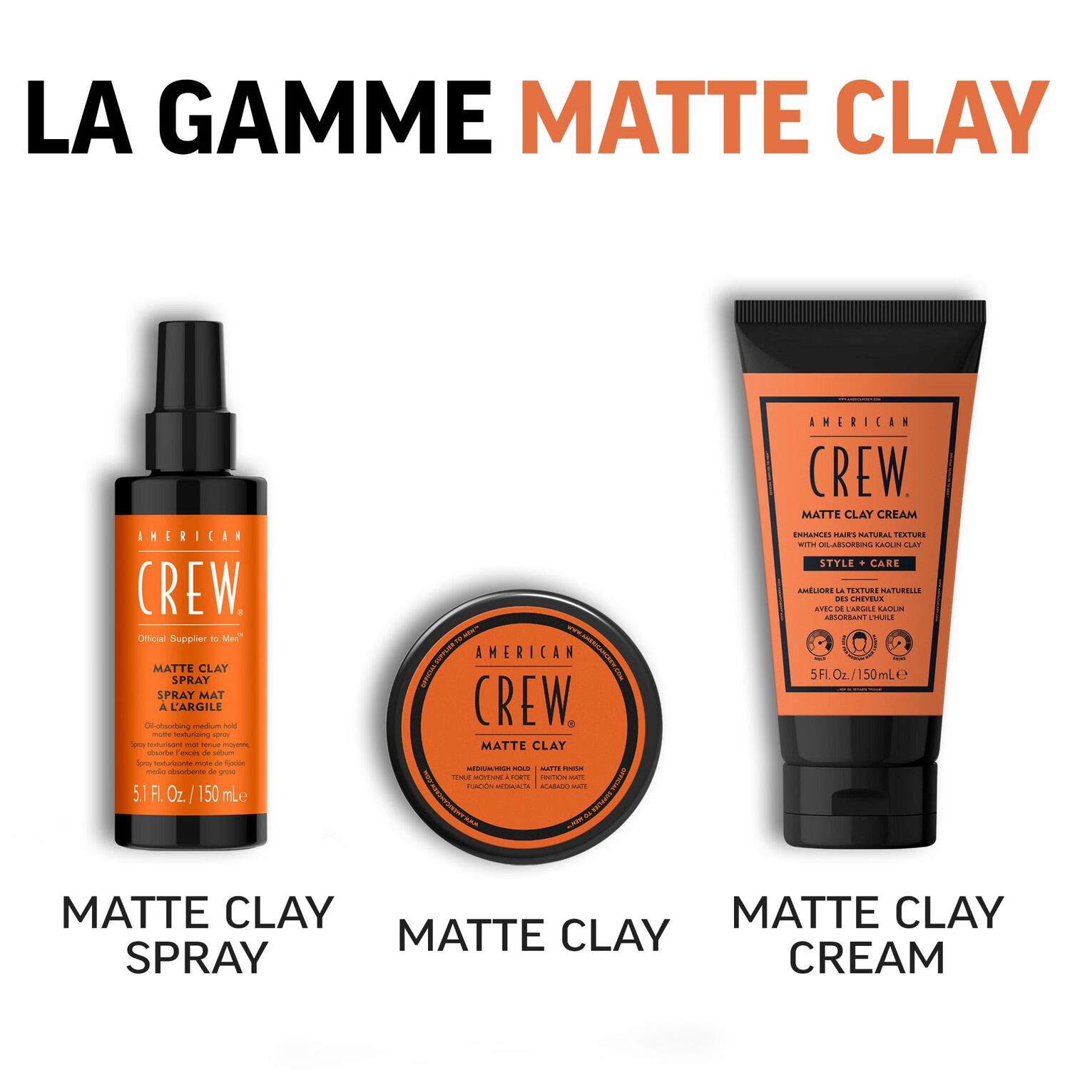 Crew Styling - Coiffant-soin hybride Matte Clay Cream 150ml