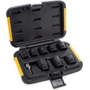 Coffret de 8 douilles à choc + Adaptateur 1/4' hexagonal vers 1/2' carré - DEWALT - DT7507-QZ