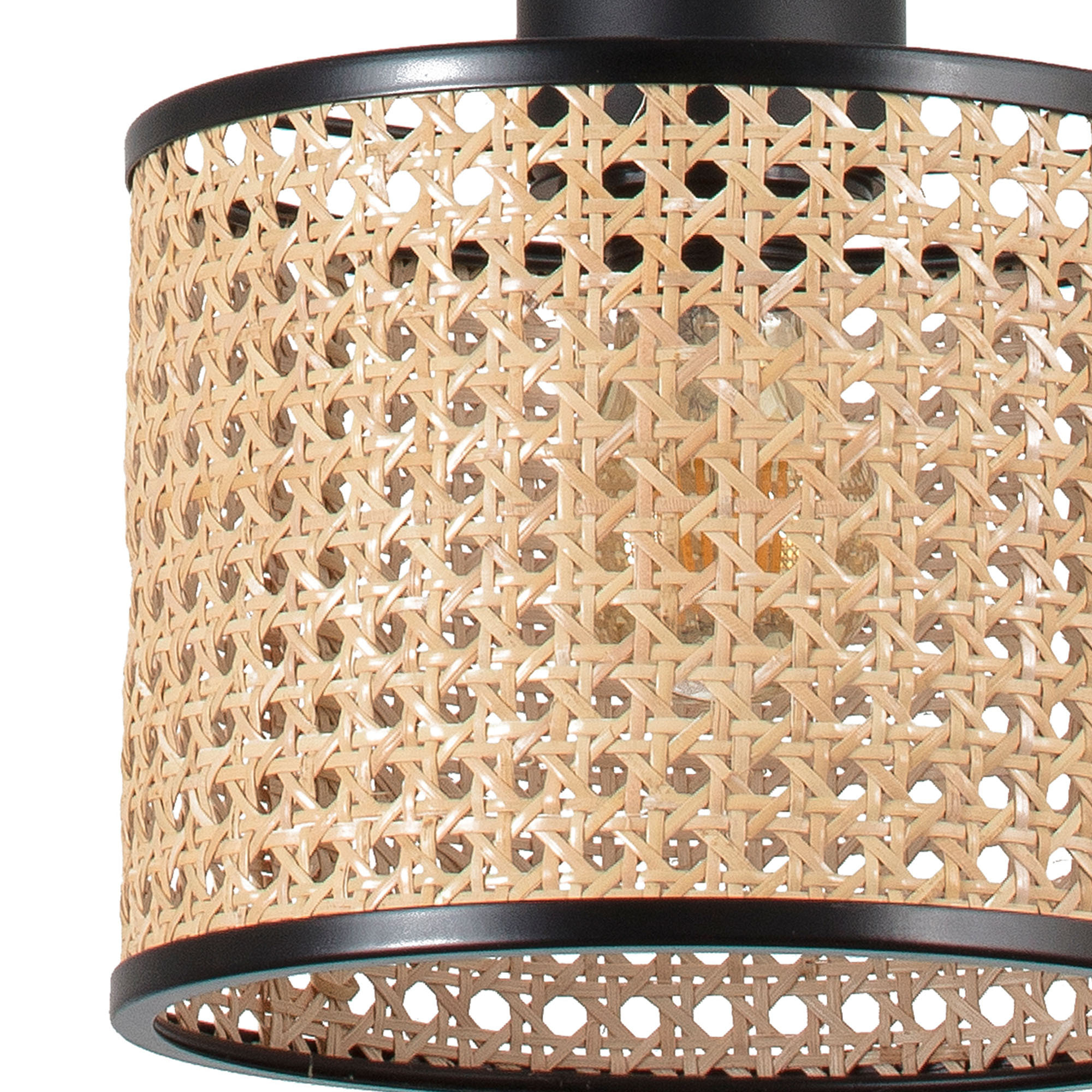 MAMBO 210 Lampe suspension noir/rotin avec plug