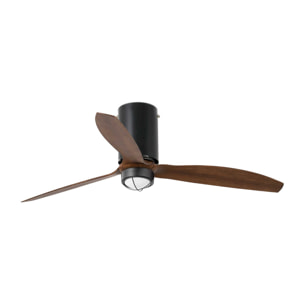 MINI TUBE FAN M LED Ventilador de techo negro mate/nogal
