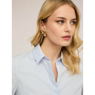 Motivi - Camicia in popeline a righe - Azzurro