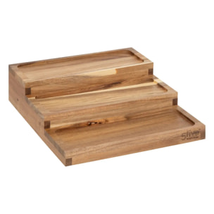 Présentoir à épices "Harmony" avec lot de 9 bocaux en acacia