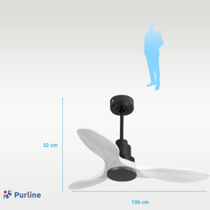 Ventilateur de plafond Réversible  Thermostat Wifi Moteur à courant continu Toits en pente Télécommande Hypersilence Mémoire Shopify Vendible (AUTOMATIQUE)