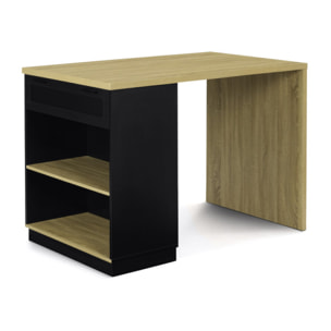 Ilot central Marius avec rangements - Bois - Noir