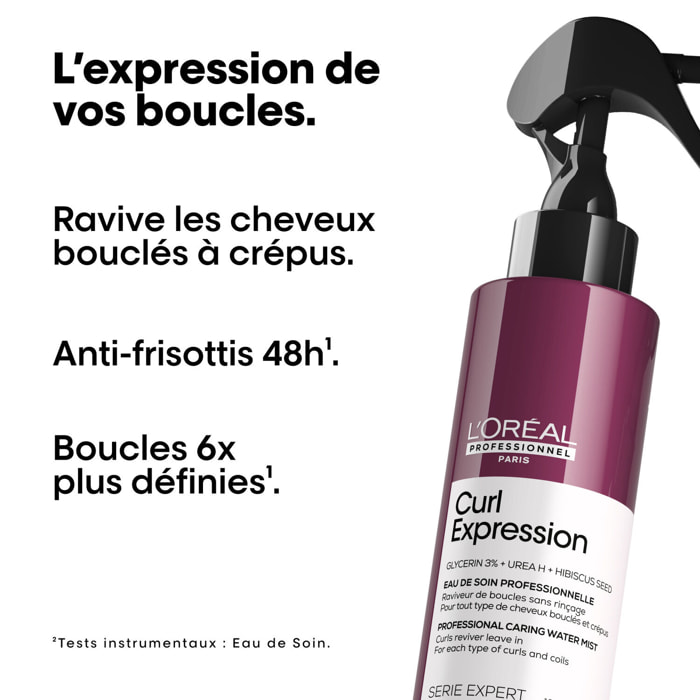 Série Expert Curl Expression - Eau de Soin Raviveur de Boucles - cheveux ondulés, bouclés, frisés et crépus 190ml