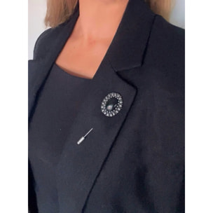 Broche-Alfiler Camafeo negro plata vintage 10µ