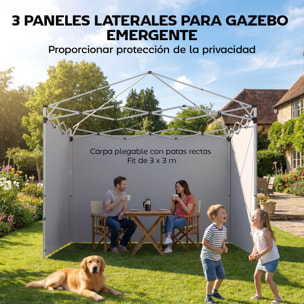3 Paredes Laterales para Carpas de 3x3 m, Paredes Laterales de Repuesto para Cenador de Tela Oxford 210D con Cremallera, para Fiestas, 300x200 cm, Azul Oscuro