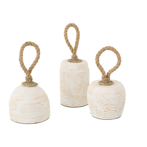 J-Line Cale-porte - céramique - blanc - 3 pièces