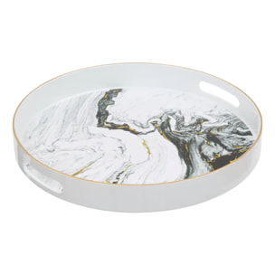 Plateau rond Milano effet marbre D32,8cm