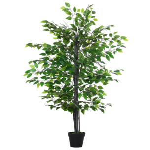 Árbol de Ficus Artificial de 145 cm de Altura con Maceta Interiores y Exteriores