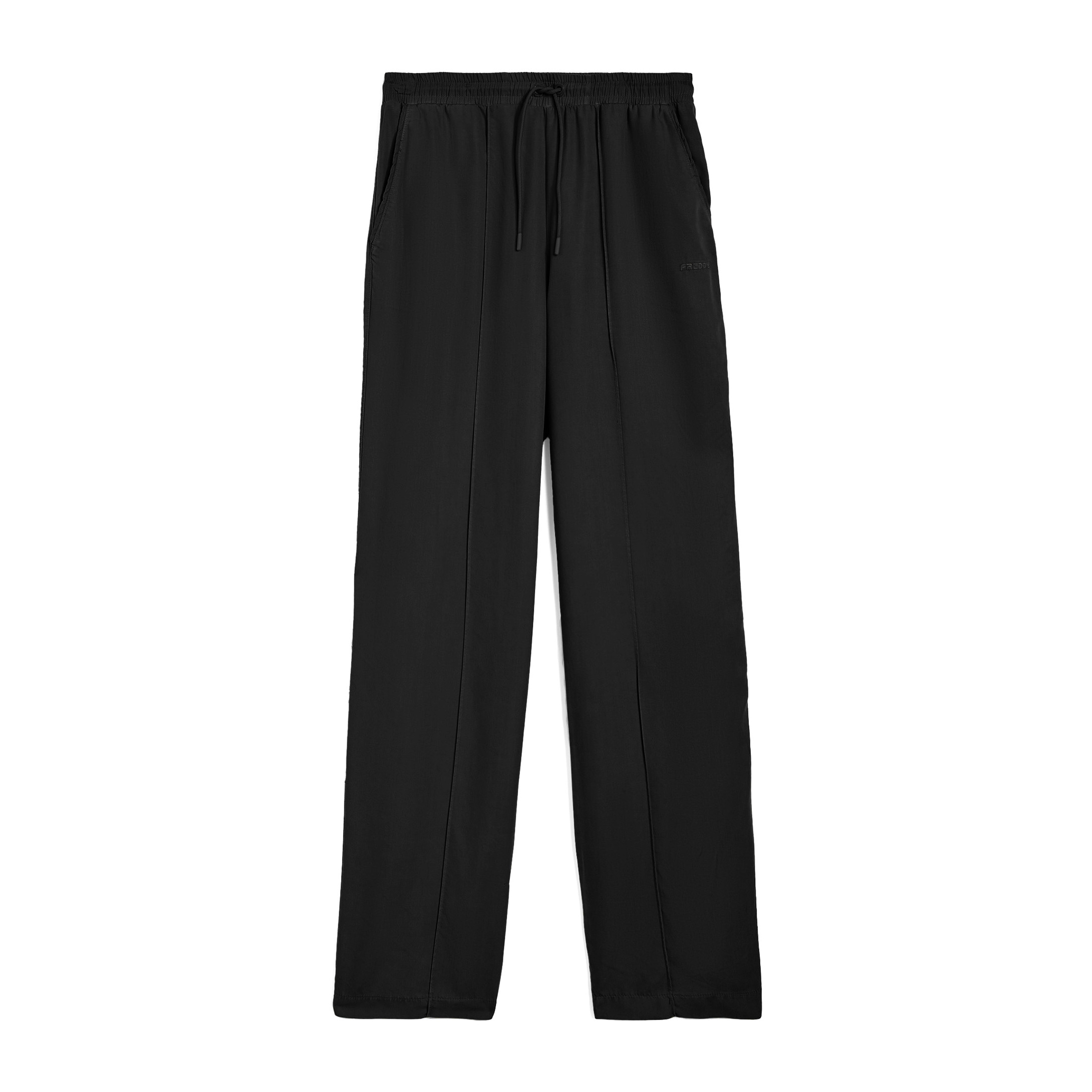 Pantaloni donna gamba ampia in twill lyocell