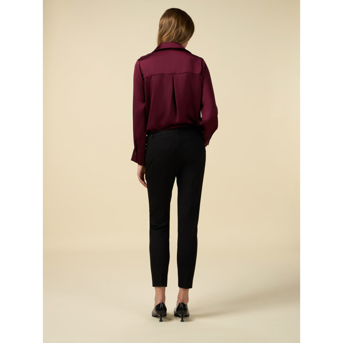 Oltre - Skinny trousers in Milan stitch - Negro