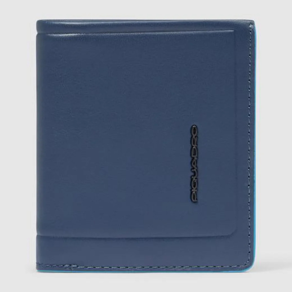 Piquadro Portafogli verticale in pelle con porta monete, porta carte di credito e protezione RFID