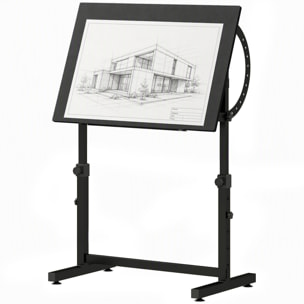 Table à dessin inclinable - bureau réglable H.70-90cm - noir