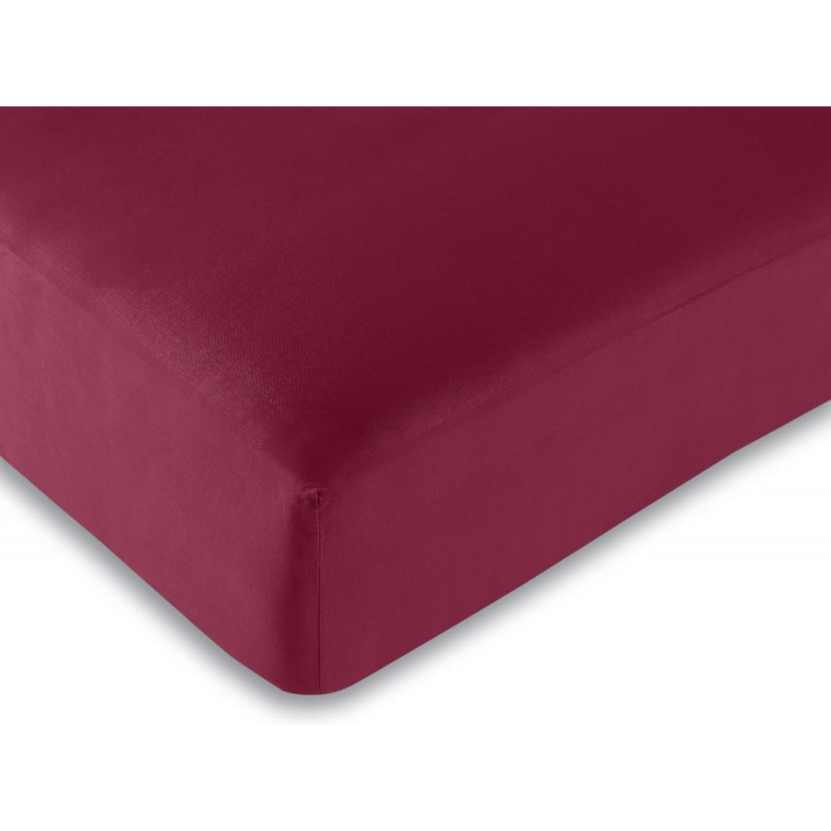 Drap housse Rouge / 100% coton / 57 fils/cm²