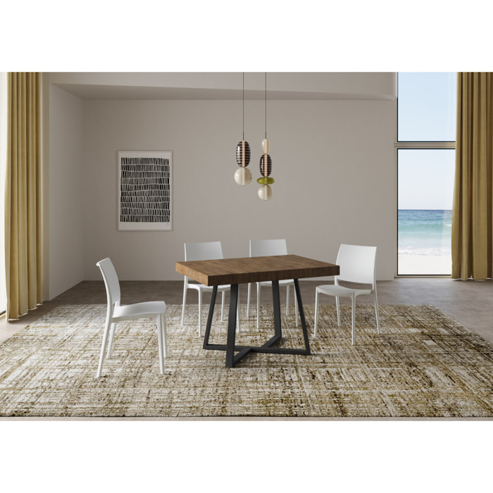 Tavolo allungabile 90x120/224 cm Zeplir noce gambe antracite