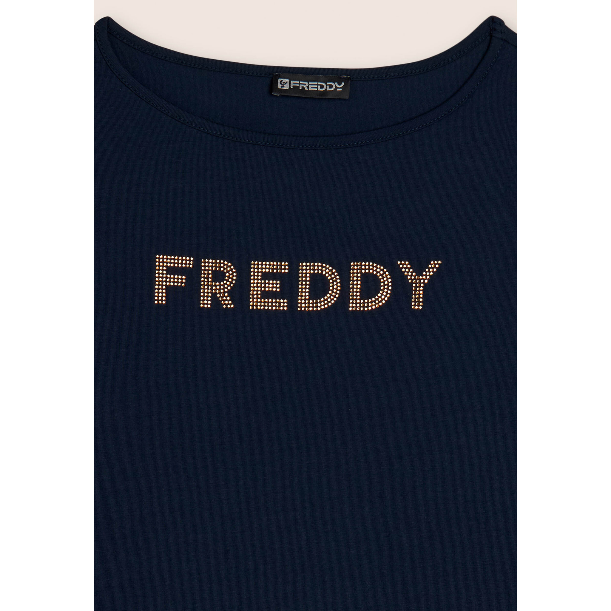 T-shirt a maniche lunghe in jersey con logo FREDDY in strass