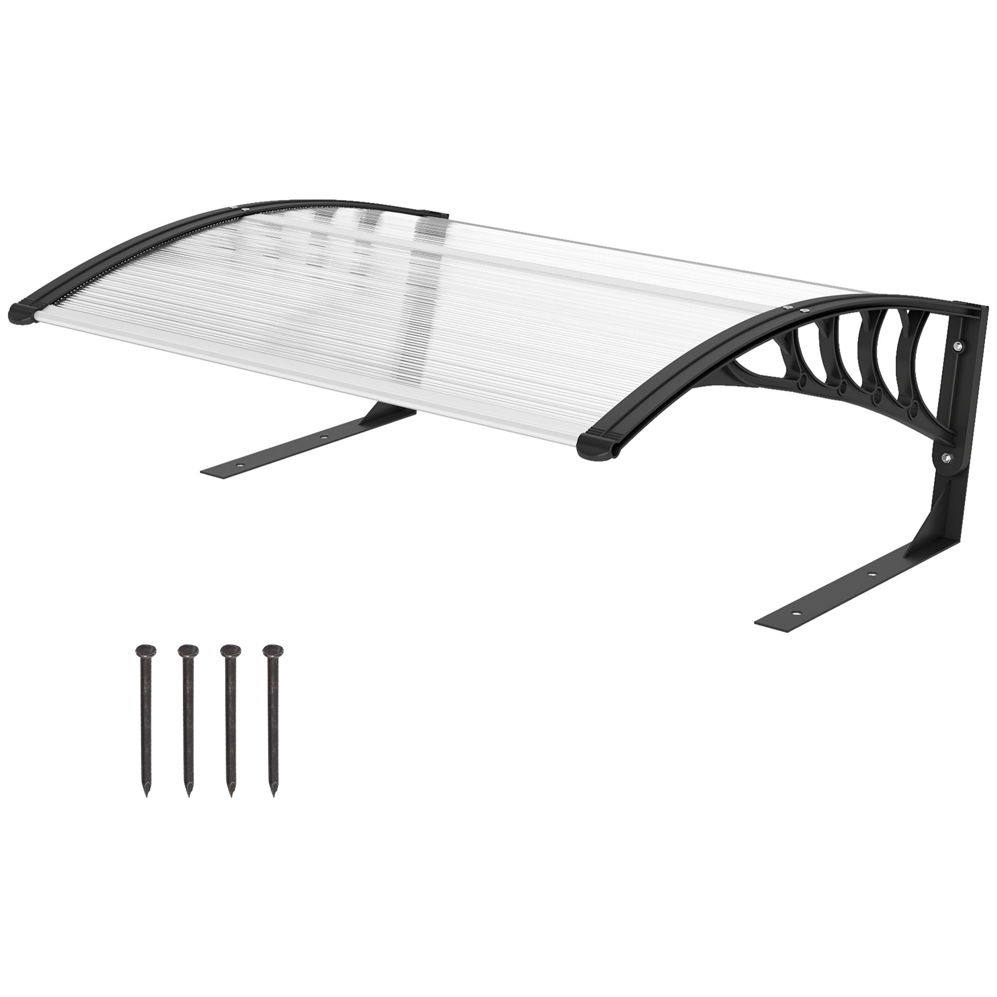Marquise auvent robot-tondeuse - abri de jardin robot-tondeuse - noir transparent