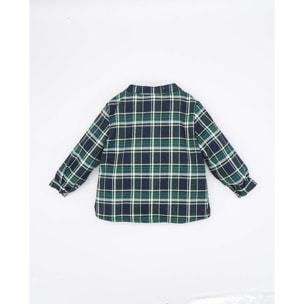 CAMISA CUELLO MAO CUADROS VERDE