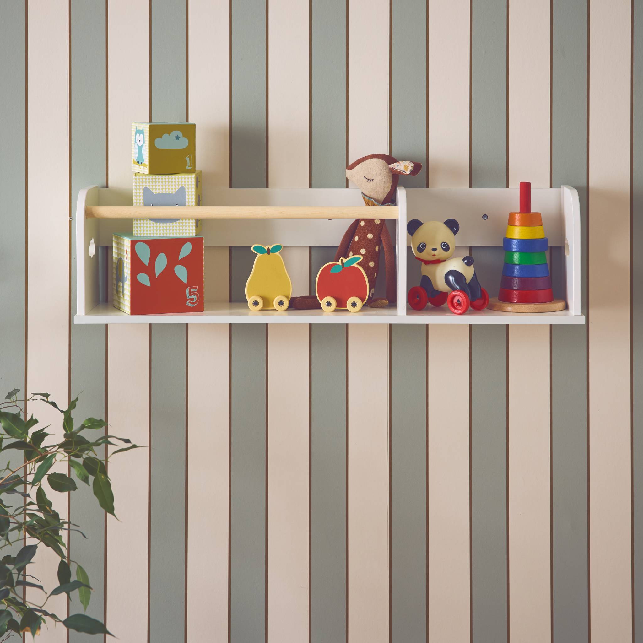 Étagère murale blanche rangement chambre enfant 80cm