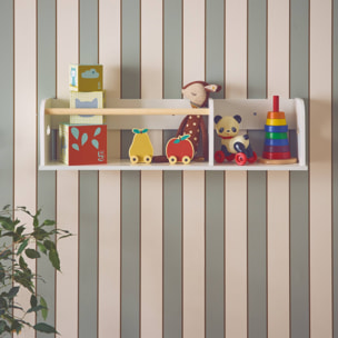 Étagère murale blanche rangement chambre enfant 80cm
