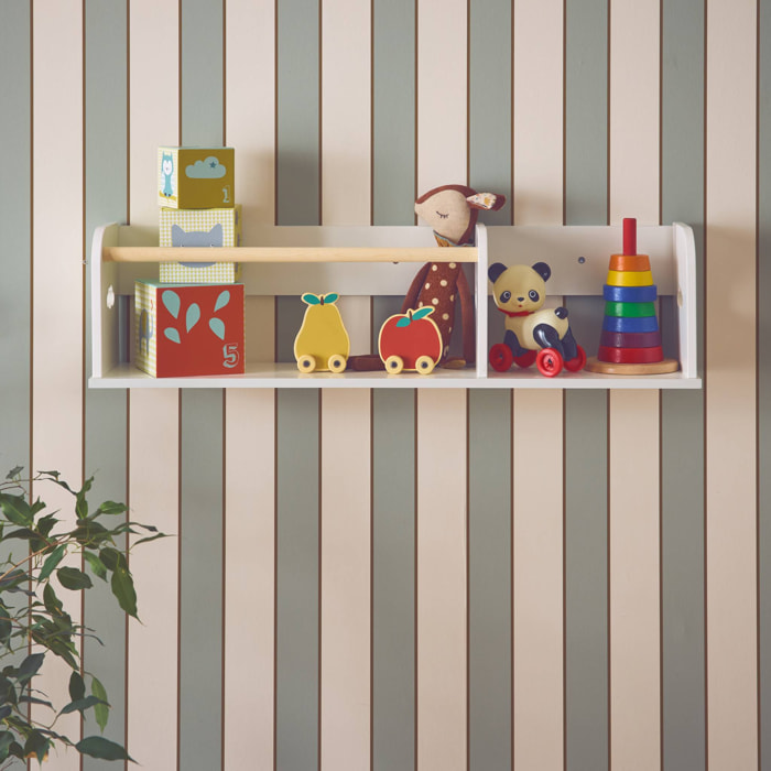Étagère murale blanche rangement chambre enfant 80cm
