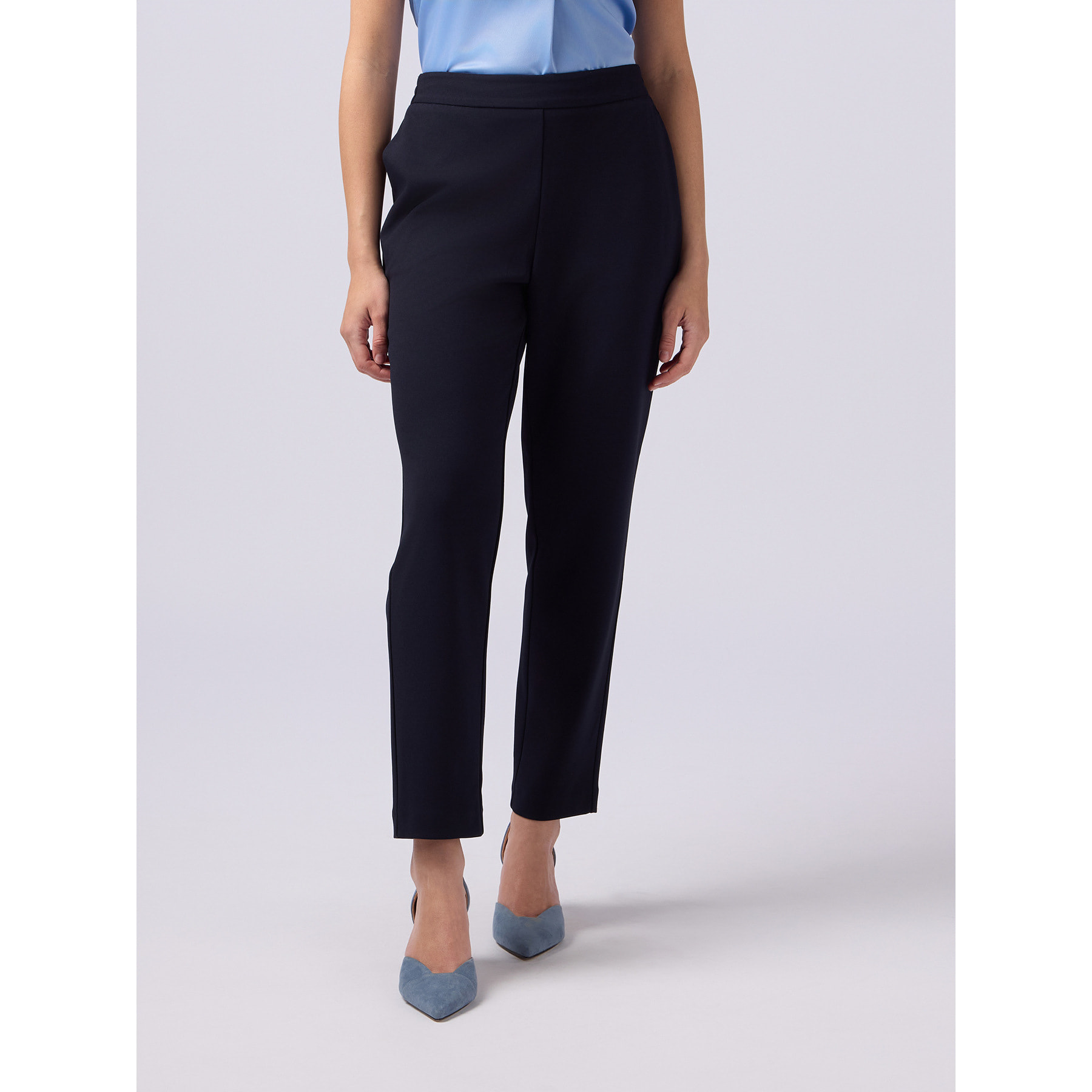 Oltre - Pantaloni joggers in tessuto scuba crêpe - Blu
