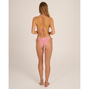 Top de bikini triángulo cortina en tejido estampado