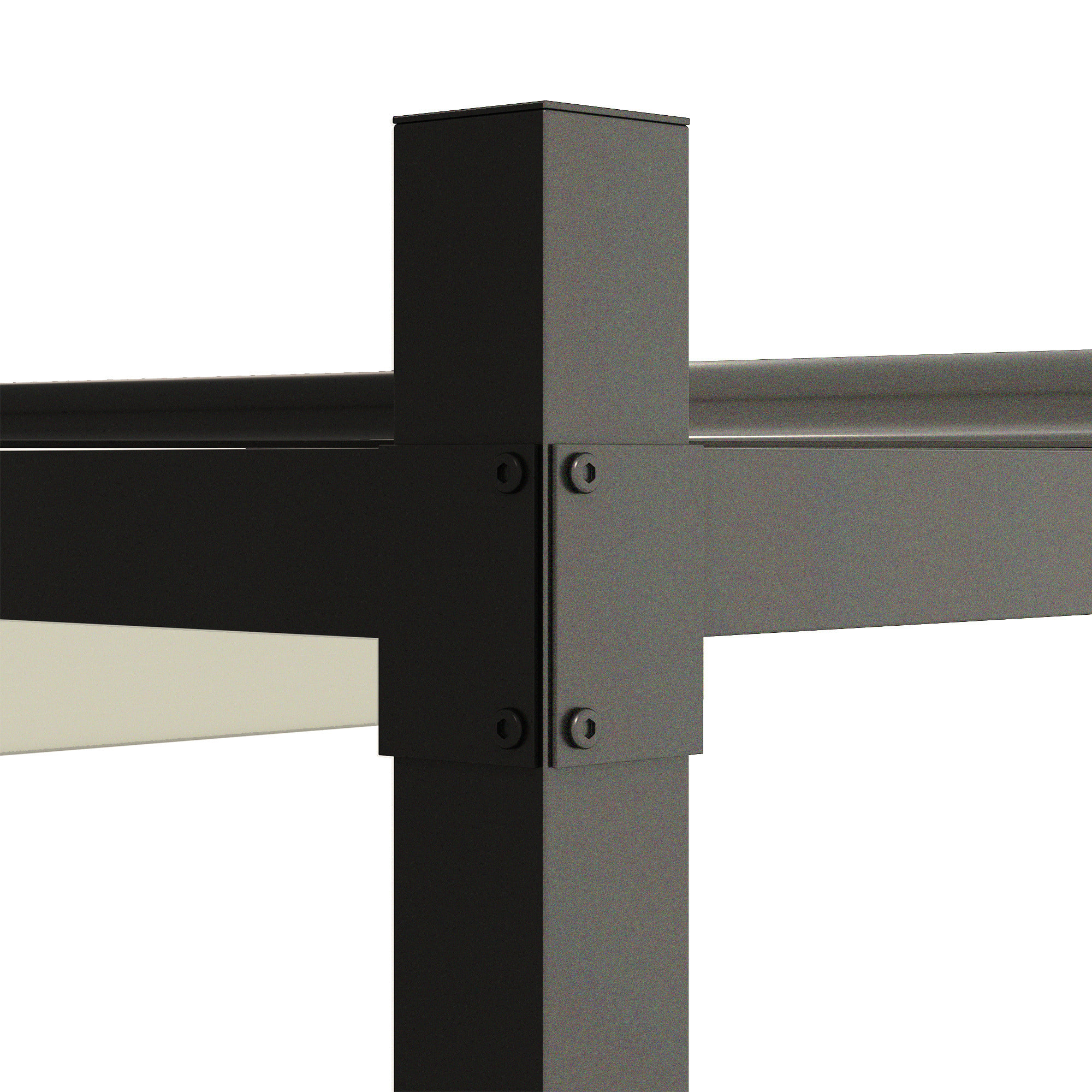 Pergola rétractable 3 x 3 m acier époxy noir polyester haute densité 180 g/m² UPF30+ crème