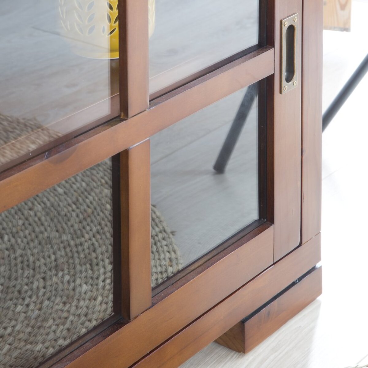 Buffet Kenia -bois massif de mindi et placage naturel de mindi-couleur teck 110 x 94 x 35 cm