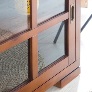 Buffet Kenia -bois massif de mindi et placage naturel de mindi-couleur teck 110 x 94 x 35 cm