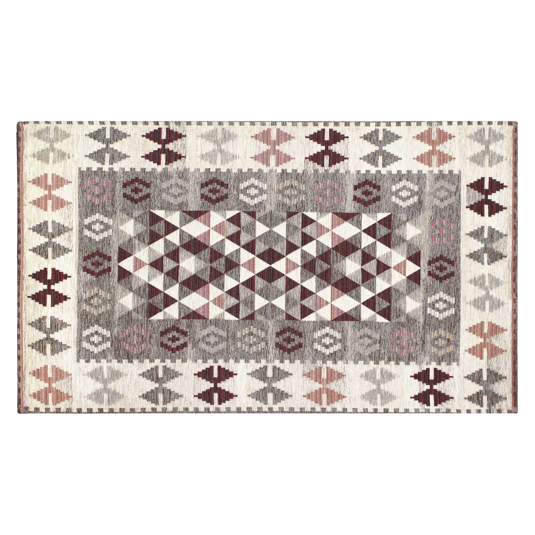 TAPPETO ARREDO DIS.KILIM COL. GRIGIO CALDO 160X240 CM CON ANTISCIVOLO MADE IN ITALY