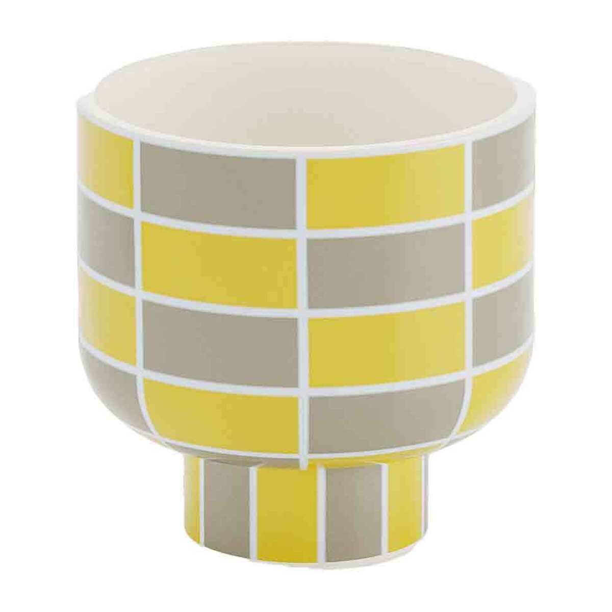 Vase céramique motif damier