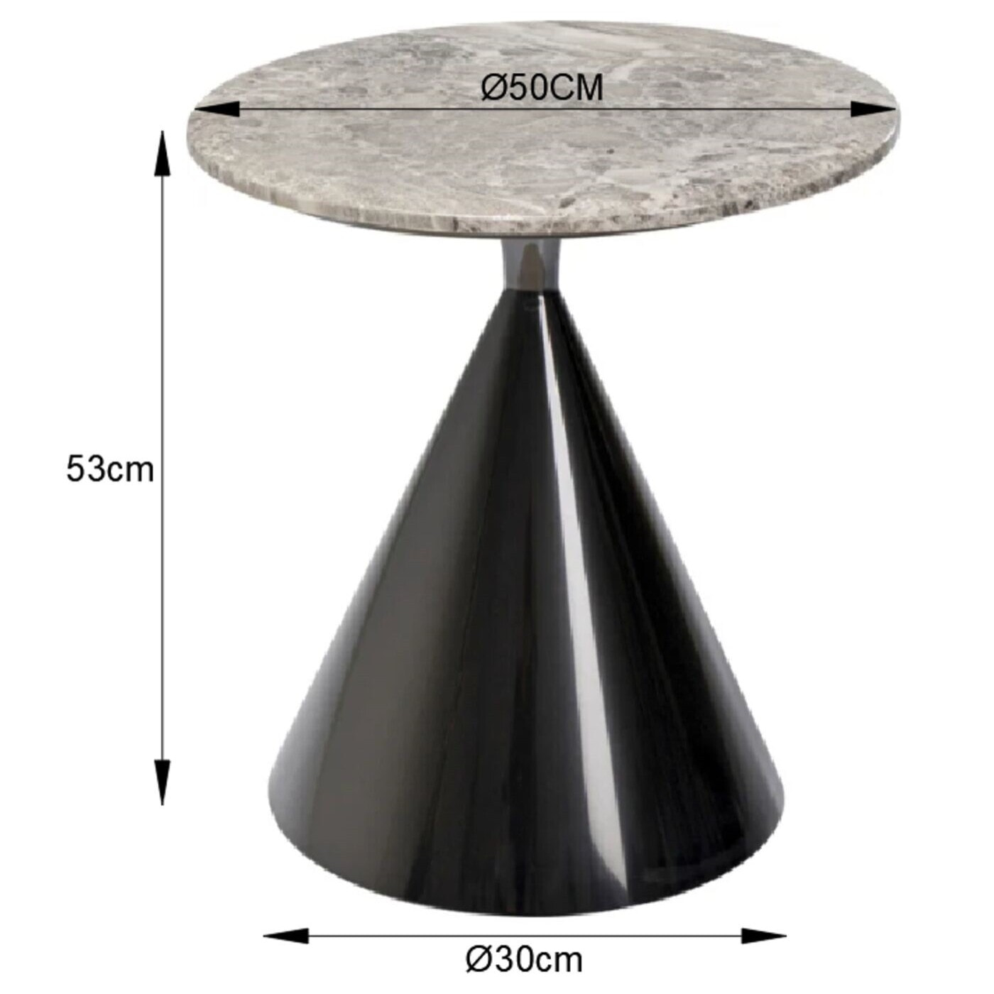 Table d'appoint Rita 50cm noire Kare Design