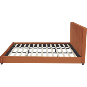 Lit avec tête de lit en velours - WILLIAM