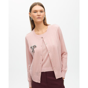 Cardigan Due Pezzi con Gioiello Fiocco