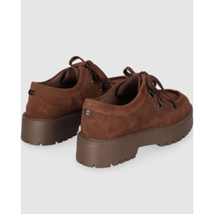 Zapatos de Serraje - Taupe - Tacón: Bajo