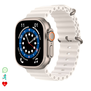 Smartwatch S9 Max, pantalla de 2.2", modos de deporte, monitor de salud, corona multifunción y botón de acceso rápido configurable.