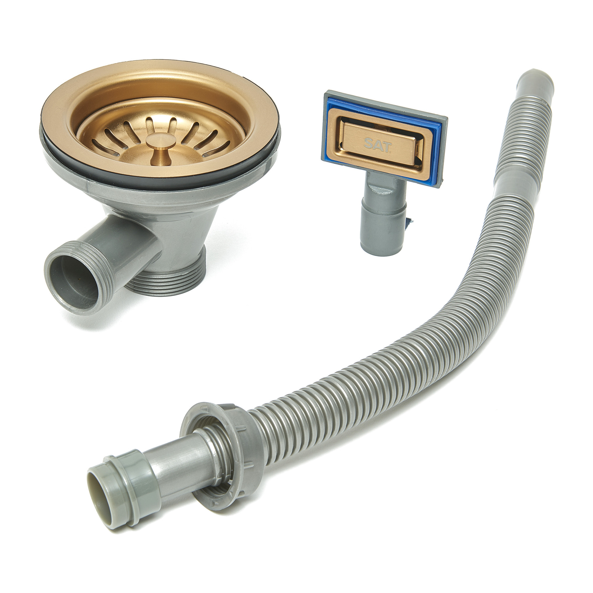 Swiss Aqua Technologies Aurum Évier de cuisine encastrable inox 304, 1 bac, 68x45x21 cm, Cuivre brossé PVD