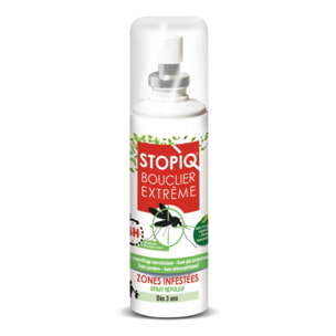 NUTRI EXPERT - STOPIQ Bouclier Extrême - Spray répulsif insecte - Actifs d'origine végétale - Protection maximale - Dès 3 ans - 75 ml