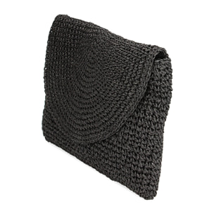 Pochette mare nera in paglia