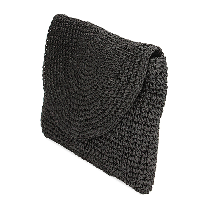 Pochette mare nera in paglia