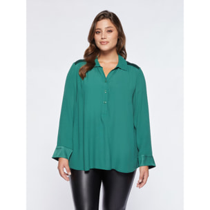 Fiorella Rubino - Blusa de viscosa ECOVERO™ con botones - Verde