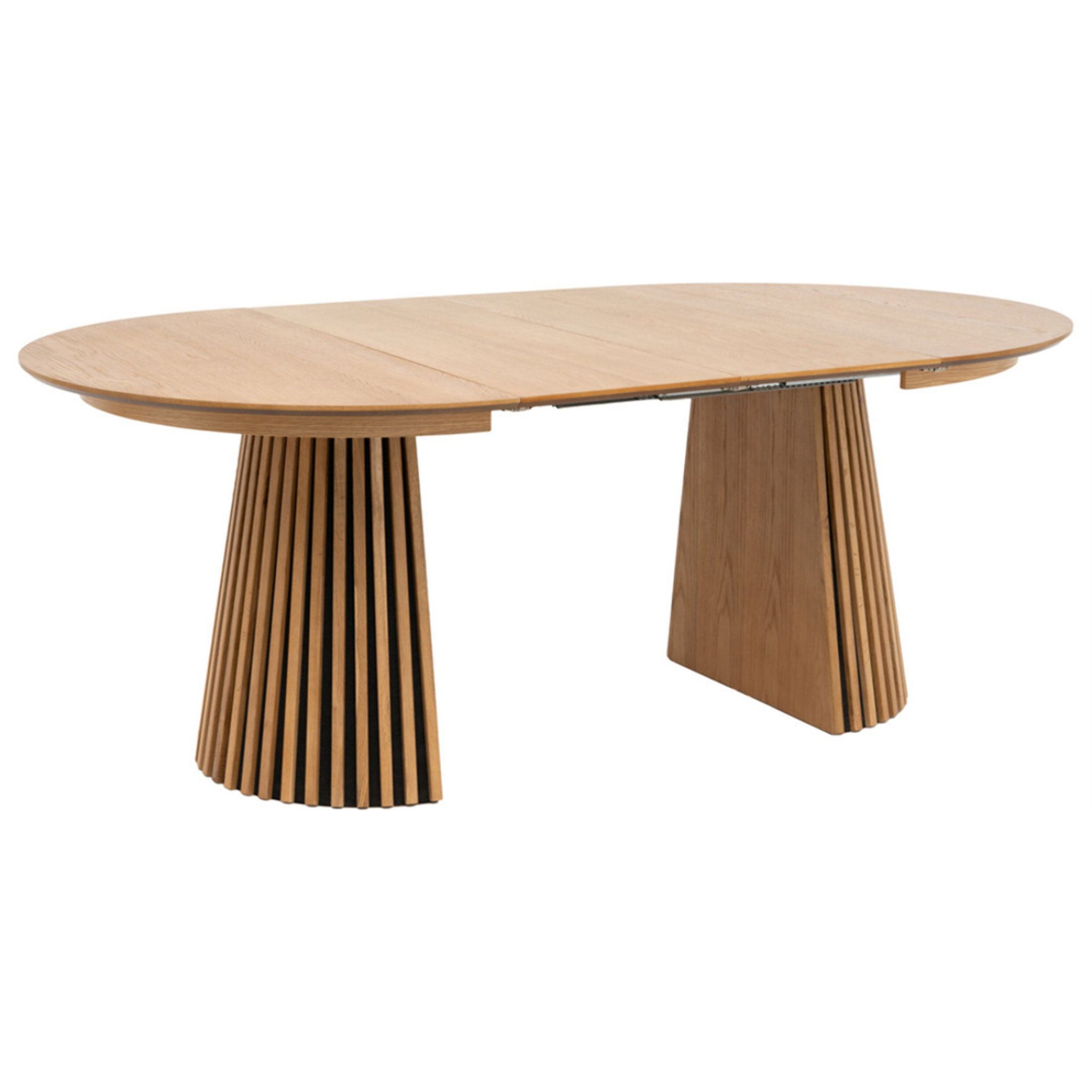 Freya - table à manger ronde extensible - bois - 4 à 8 personnes - Bois
