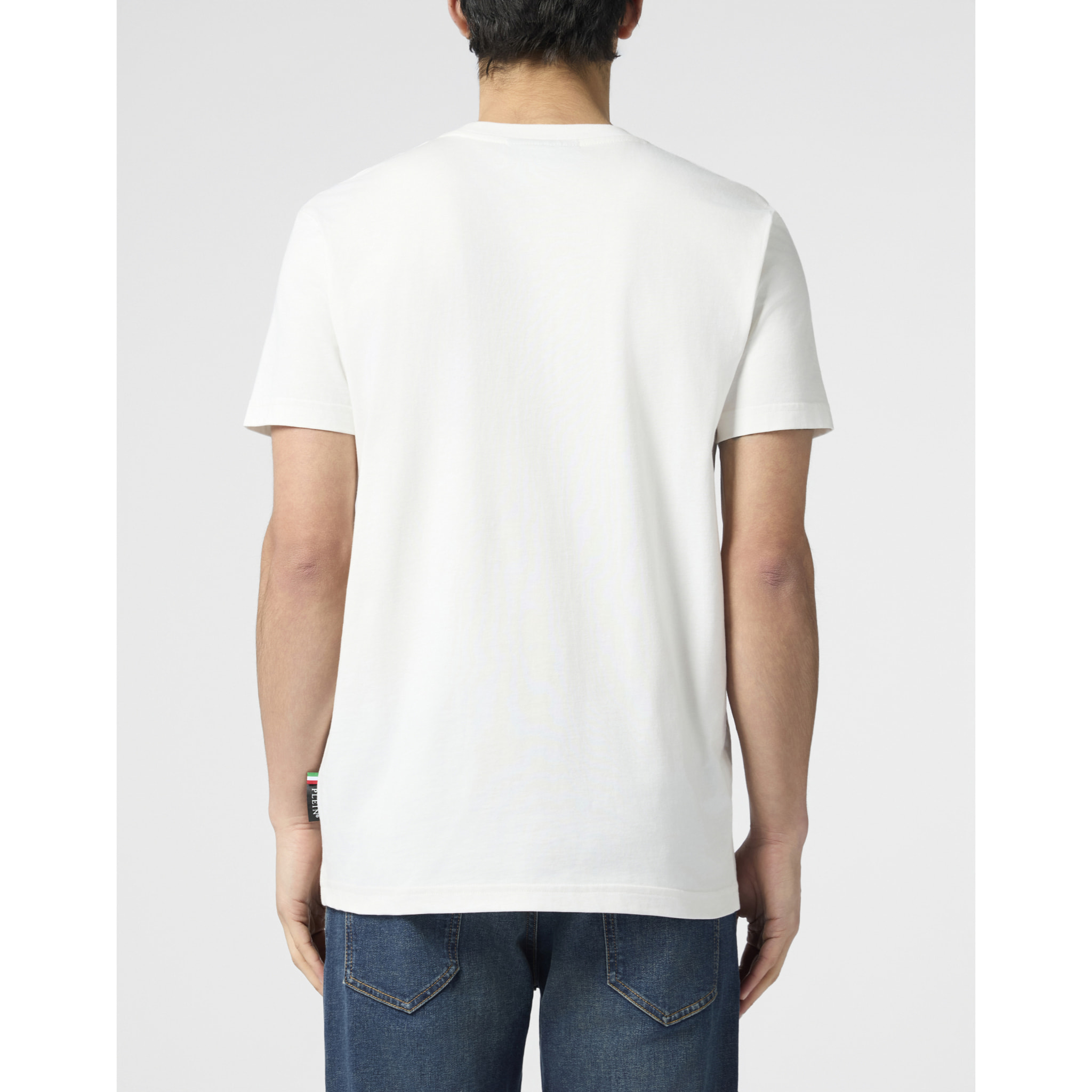 PHILIPP PLEIN Round Neck T-Shirt Tennis Pet Patch