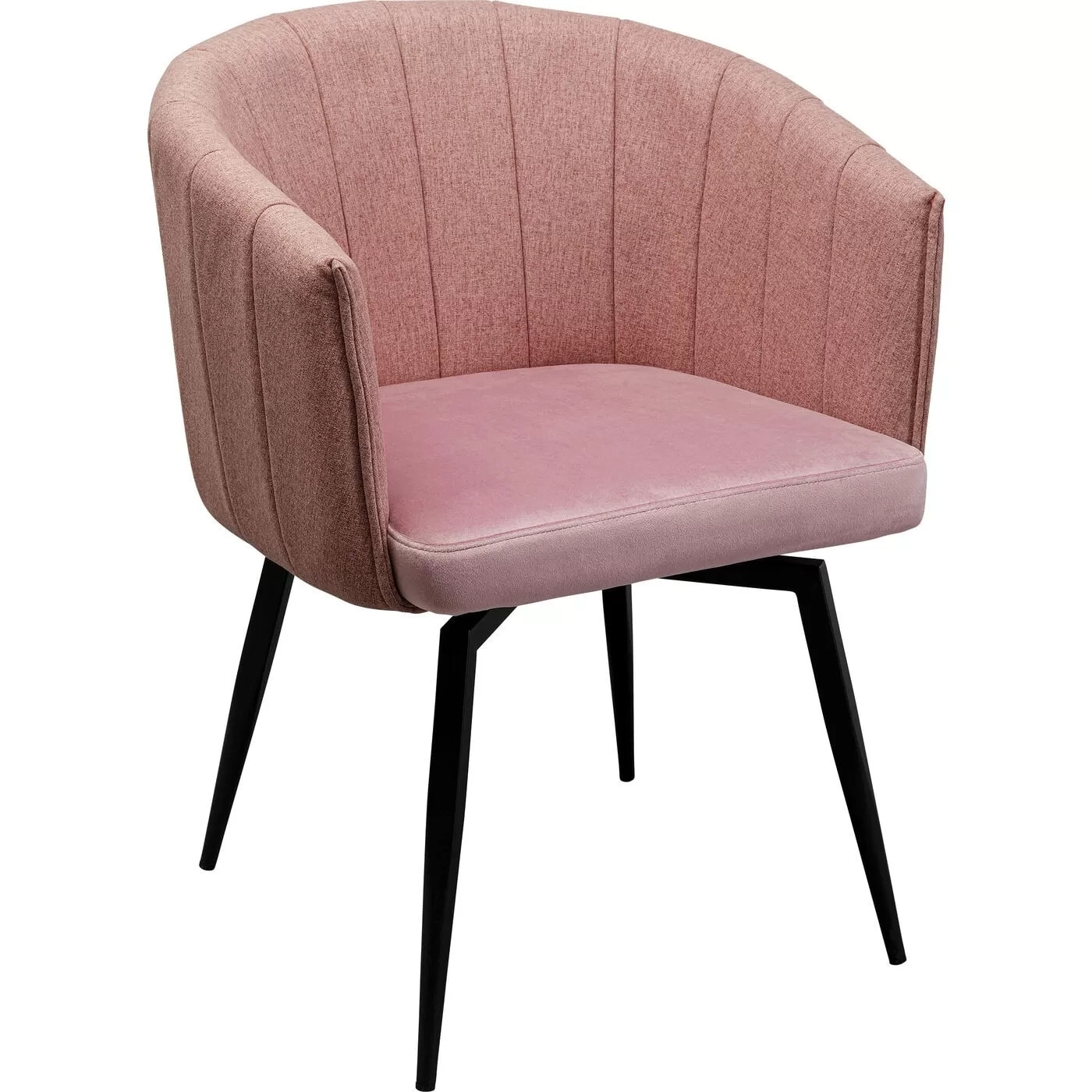 Chaise avec accoudoirs pivotante Merida rose Kare Design