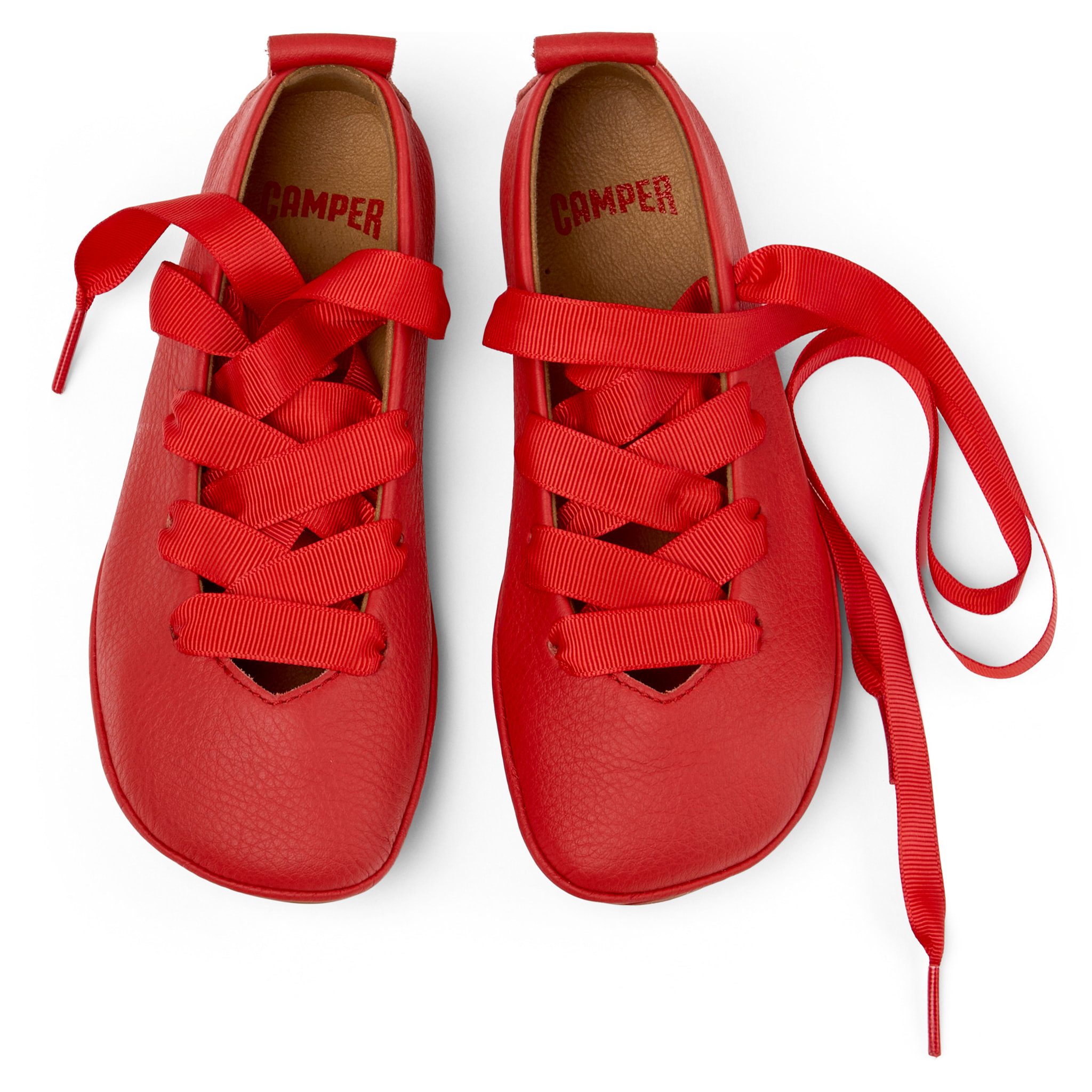 Ballerini - CAMPER Right Kids - Rosso - Pelle liscia